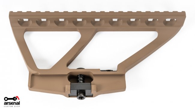 FDE Cerakoted Scope Mount for AK Variant Rifles with Picatinny Rail