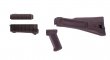 Plum Polymer Left-Side Folding Buttstock Set with Stainless Steel Heat Shield and Pistol Grip for Krinkov Stamped Receivers