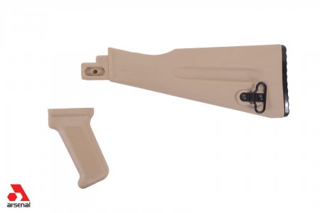 Desert Sand Warsaw Pact Length Buttstock and Pistol Grip for Stamped Receivers