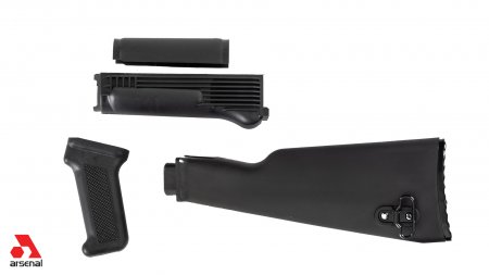 Black Polymer Stock Set with Stainless Steel Heat Shield for Milled Receivers