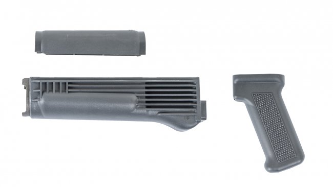 Gray Polymer Handguard and Pistol Grip Set for Stamped Receiver
