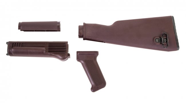 Plum Polymer Stock Set with Stainless Steel Heat Shield for Milled Receivers