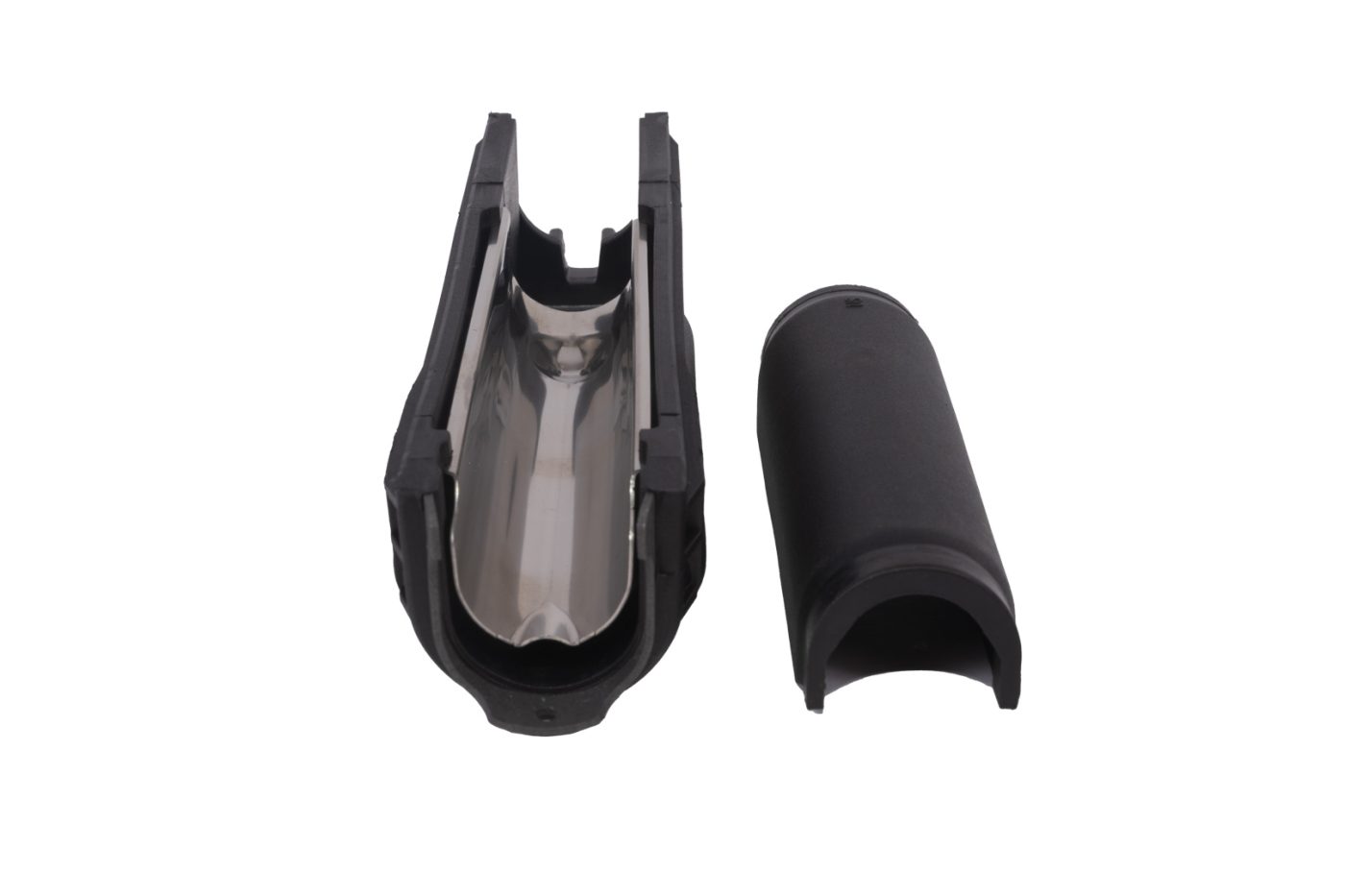 Black Polymer Handguard Set with Stainless Steel Heat Shield for