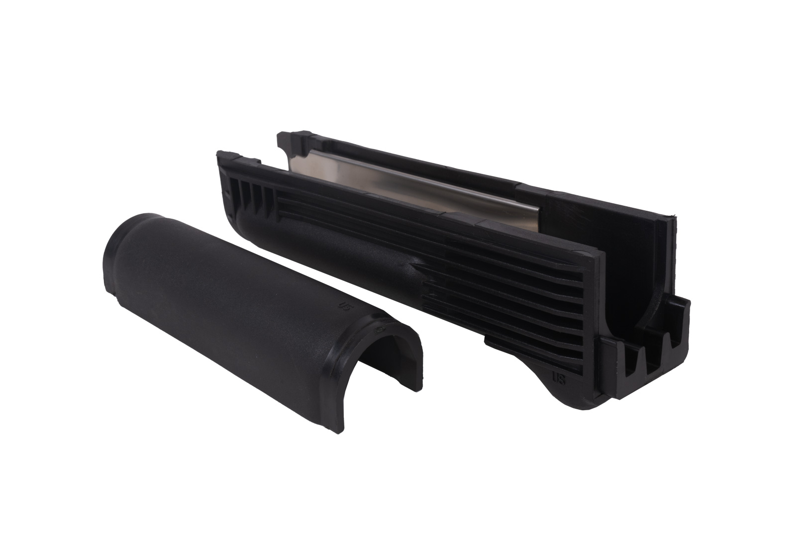 Black Polymer Handguard Set with Stainless Steel Heat Shield for