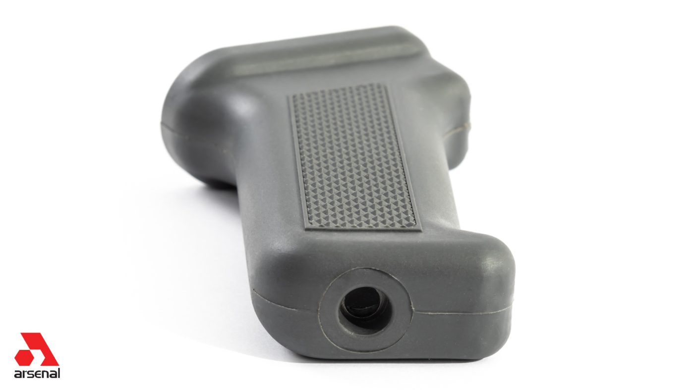 Gray Metal Insert Reinforced AK47 Pistol Grip for Milled and Stamped Receivers