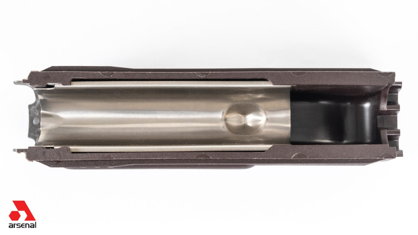 Plum Polymer Lower Handguard with Stainless Steel Heat Shield for Stamped Receivers