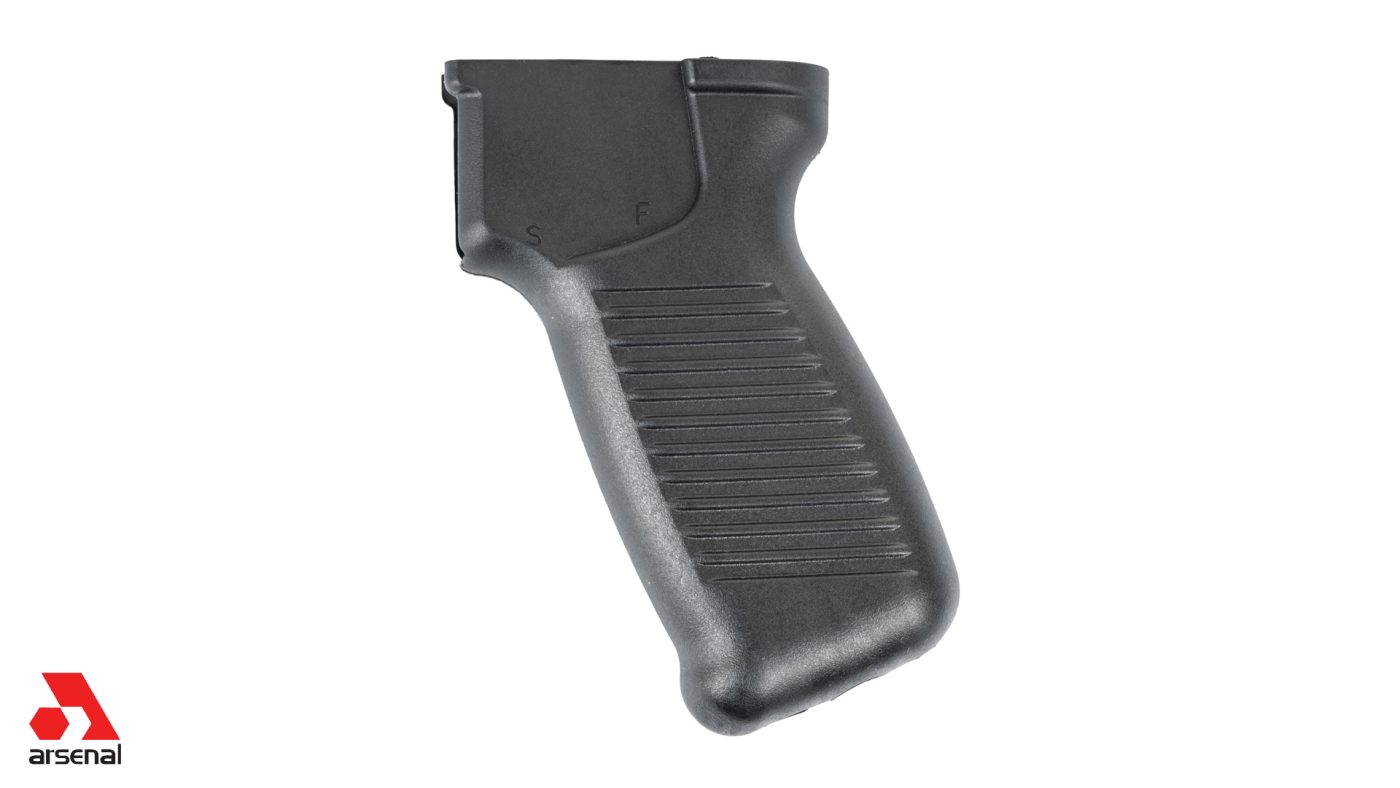 Black Polymer Metal Reinforced Pistol Grip with Cut-Out for Ambidextrous Safety Lever