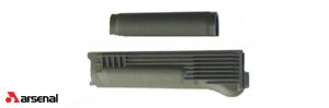 OD Green Polymer Handguard Set with Stainless Steel Heat Shield for Stamped Receivers