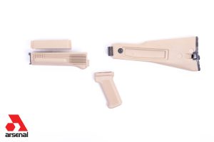 Intermediate Length Black AK47 Buttstock and Pistol Grip Set for