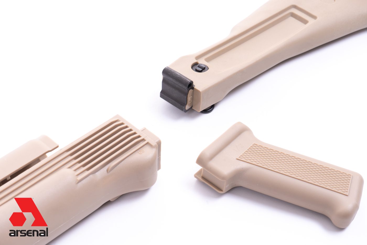 Desert Sand Polymer Folding Stock Set with Stainless Steel Heat Shield