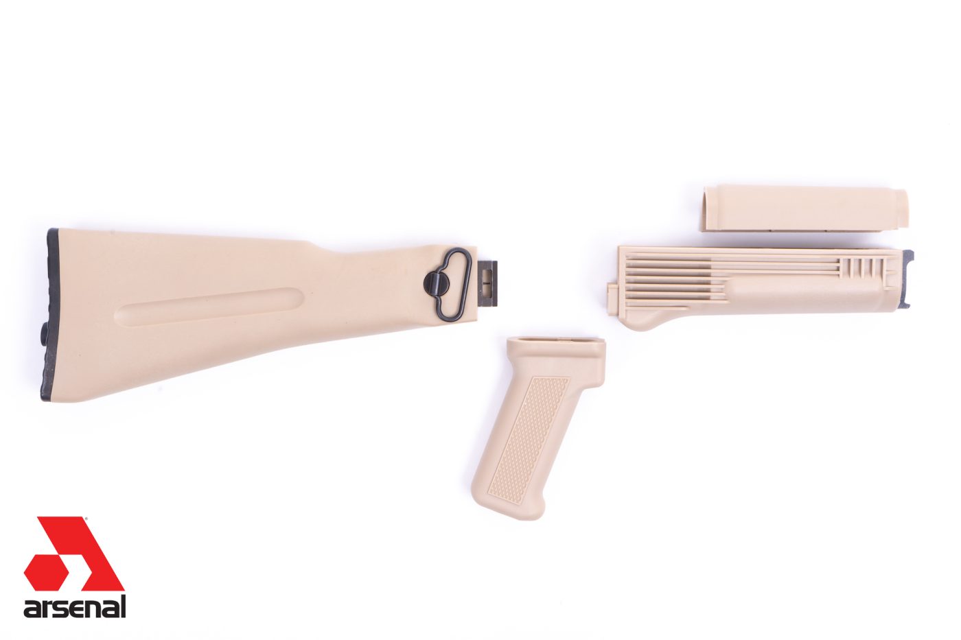 Desert Sand Polymer Folding Stock Set with Stainless Steel Heat Shield