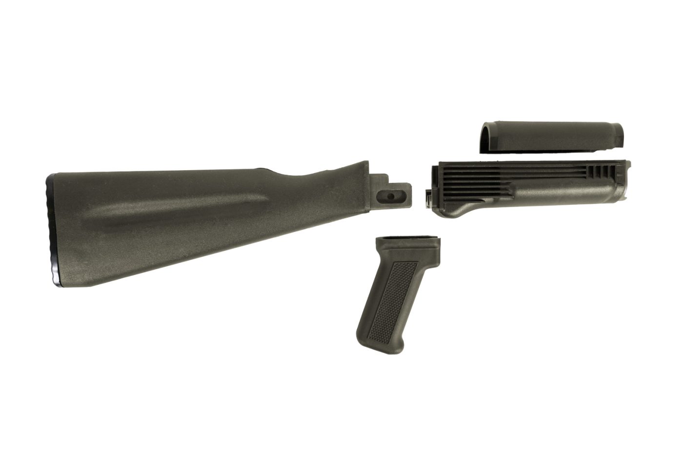 4 Piece OD Green Warsaw Length Mil Spec Buttstock Set for Stamped Receivers