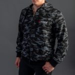 Black Camo Cotton-Poly Relaxed Fit  Zip-Up Hoodie