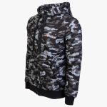 Black Camo Cotton-Poly Relaxed Fit  Zip-Up Hoodie