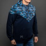 Blue Camo Cotton-Poly Relaxed Fit Ascend Pullover Hoodie