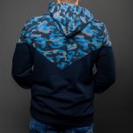 Blue Camo Cotton-Poly Relaxed Fit Ascend Pullover Hoodie