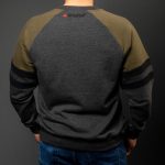Gray / Khaki Cotton-Poly Standard Fit Classic Crew Zip-Up Jacket