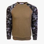 Khaki / Black Camo Cotton-Poly Standard Fit Pullover Sweater