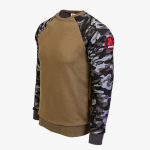 Khaki / Black Camo Cotton-Poly Standard Fit Pullover Sweater