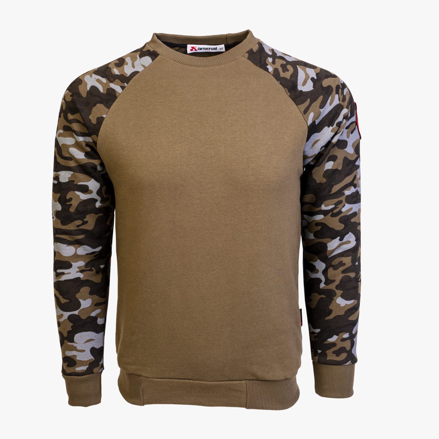 Khaki / Camo Series Utility Cotton-Poly Standard Fit Pullover Sweater
