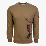 Khaki Cotton-Poly Standard Fit Alpha Pullover Sweater