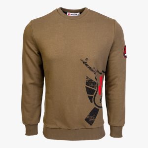 Khaki Cotton-Poly Standard Fit Alpha Pullover Sweater