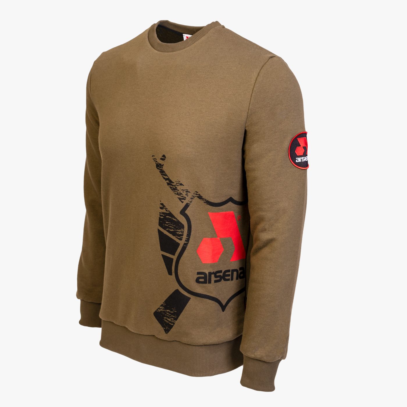 Khaki Cotton-Poly Standard Fit Alpha Pullover Sweater