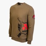 Khaki Cotton-Poly Standard Fit Alpha Pullover Sweater