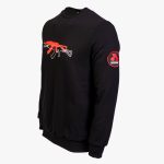 Black Cotton-Poly Standard Fit Graphic Pullover Sweater