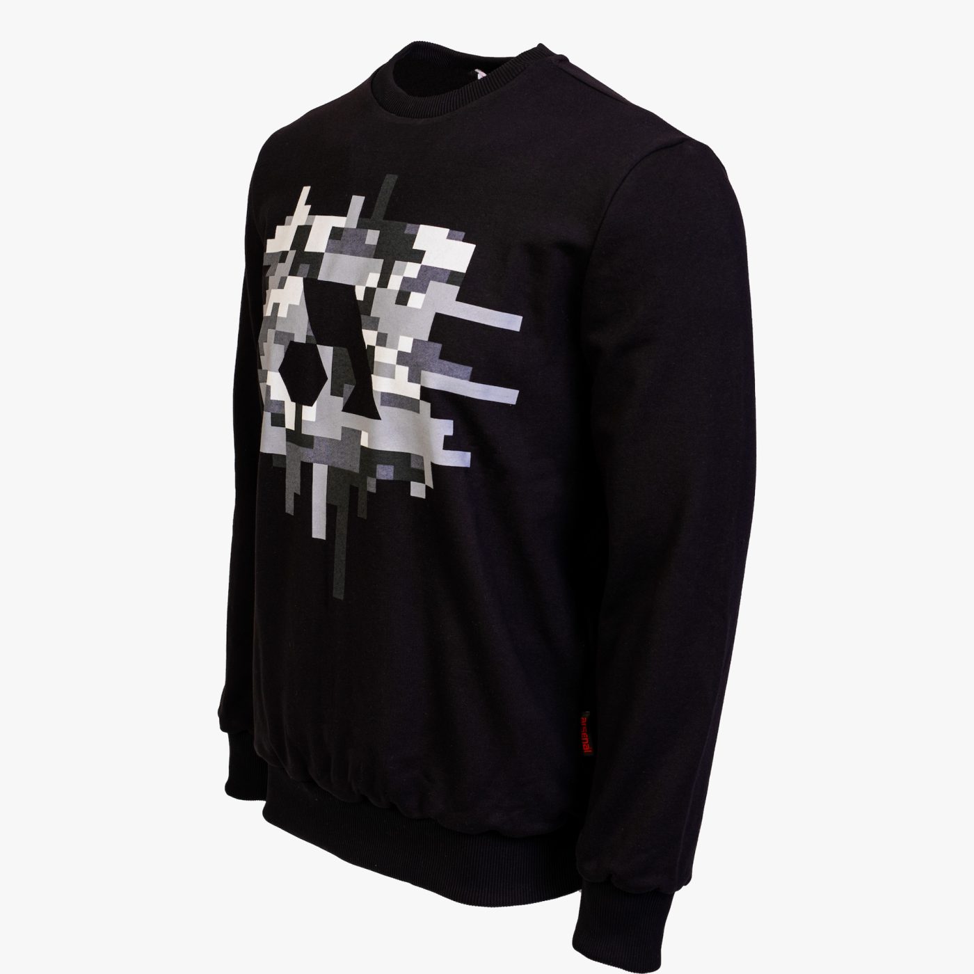 Black Cotton-Poly Standard Fit Centre Graphic Pullover Sweater
