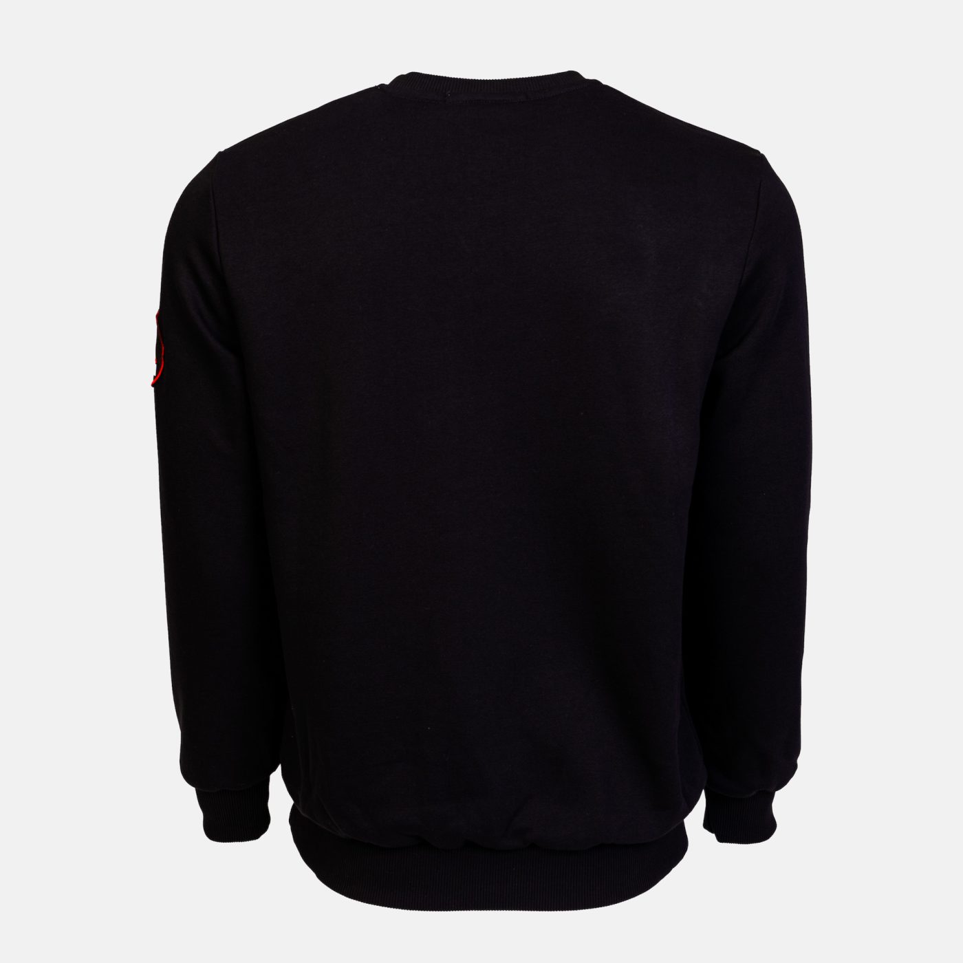 Black Cotton-Poly Standard Fit Centre Graphic Pullover Sweater