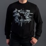 Black Cotton-Poly Standard Fit Centre Graphic Pullover Sweater