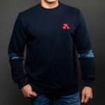 Blue Cotton-Poly Standard Fit Flex Pullover Sweater