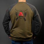 Grey / Khaki Cotton-Poly Standard Fit Icon Pullover Sweater