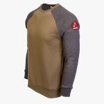 Grey / Khaki Cotton-Poly Standard Fit Icon Pullover Sweater