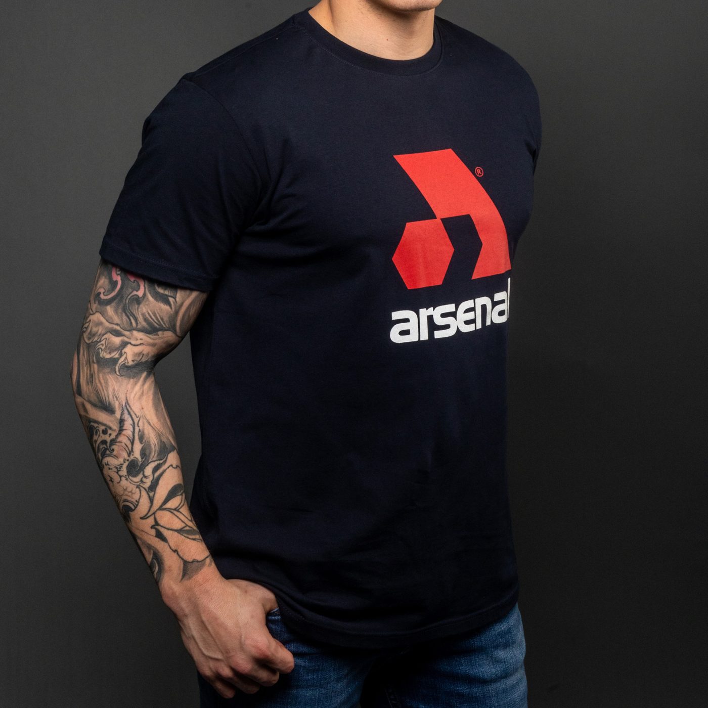 Blue Cotton Relaxed Fit Logo T-Shirt