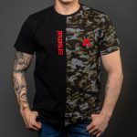 Black / Camo Cotton Relaxed Fit T-Shirt