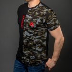 Black / Camo Cotton Relaxed Fit T-Shirt