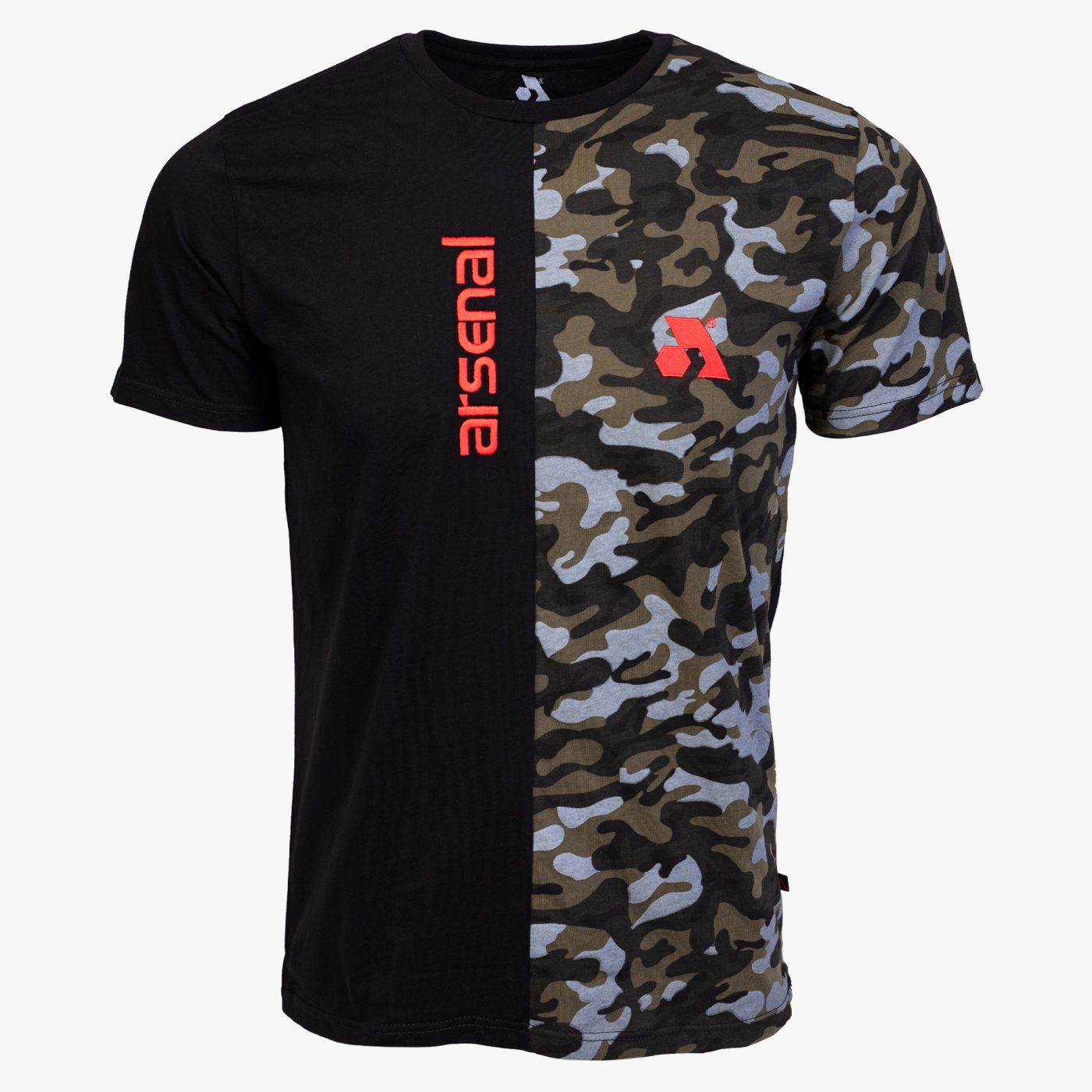 Black / Camo Cotton Relaxed Fit T-Shirt