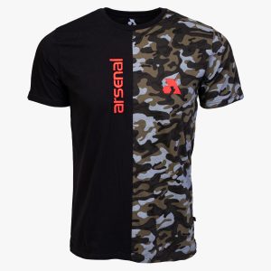 Black / Camo Cotton Relaxed Fit T-Shirt