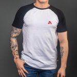 White / Black Cotton Relaxed Fit Retro T-Shirt