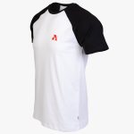 White / Black Cotton Relaxed Fit Retro T-Shirt