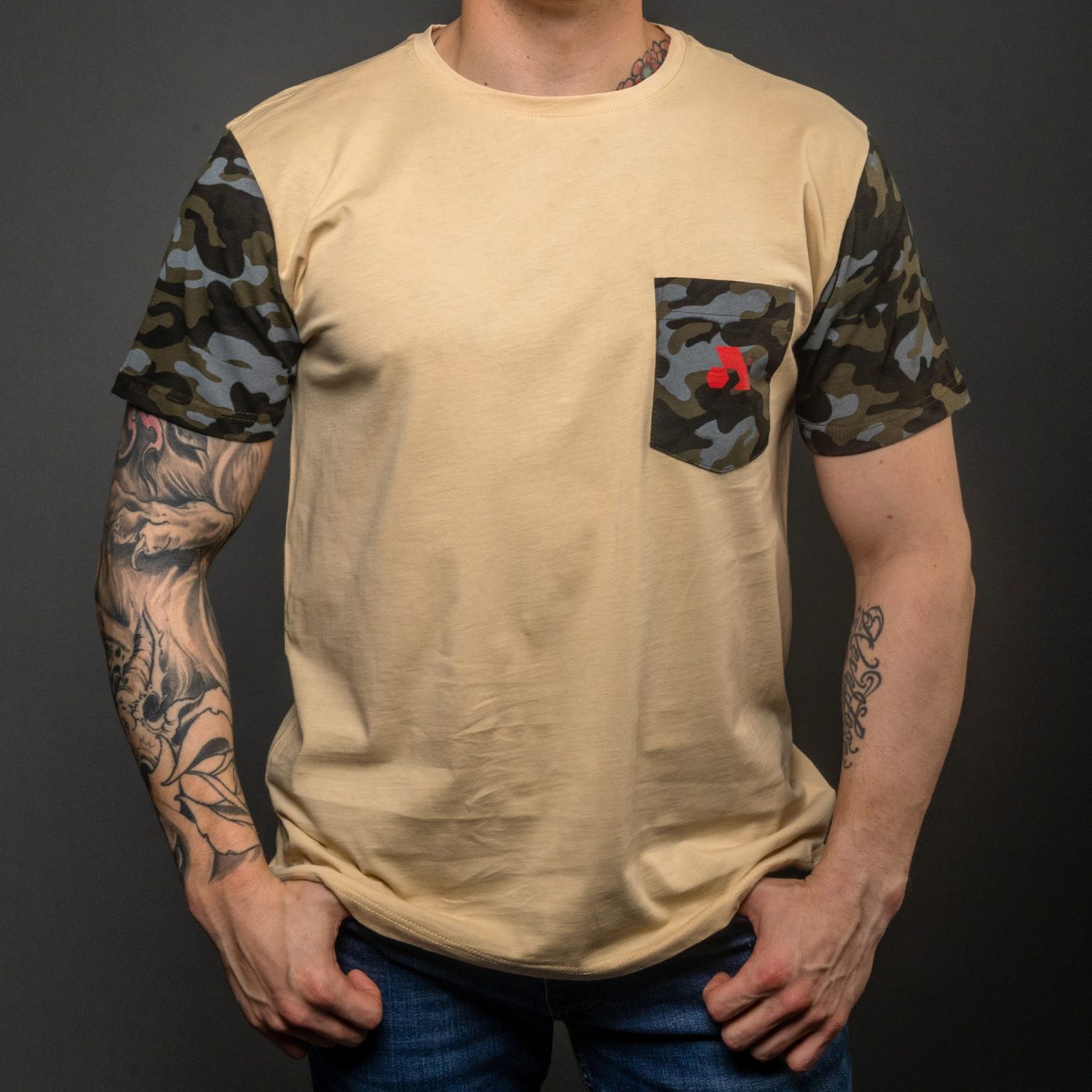 Beige / Camo Cotton Expedition T-Shirt