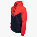Blue / Red Sport Cotton-Poly Relaxed Fit Pullover Hoodie