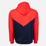 Blue / Red Sport Cotton-Poly Relaxed Fit Pullover Hoodie