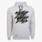 Gray Cotton-Poly Relaxed Fit Graphic Pullover Hoodie