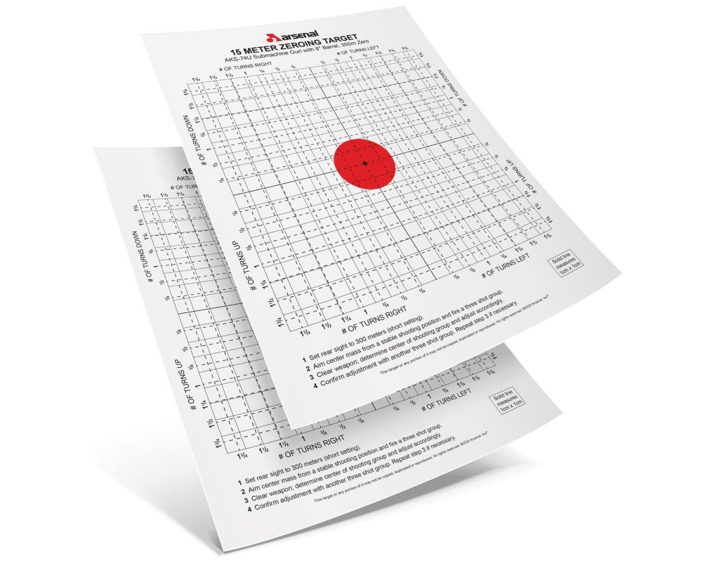 Armex Target Arsenal Pack of 10 Targets for AKS74U Rifles 15 Meter Zeroing Target ...
