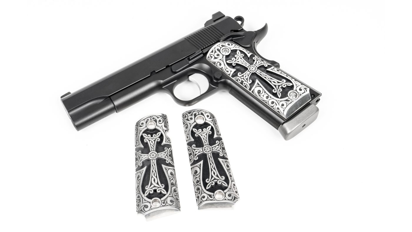 Outshine Designs 1911 Sterling Silver Cross Design Pistol Grip