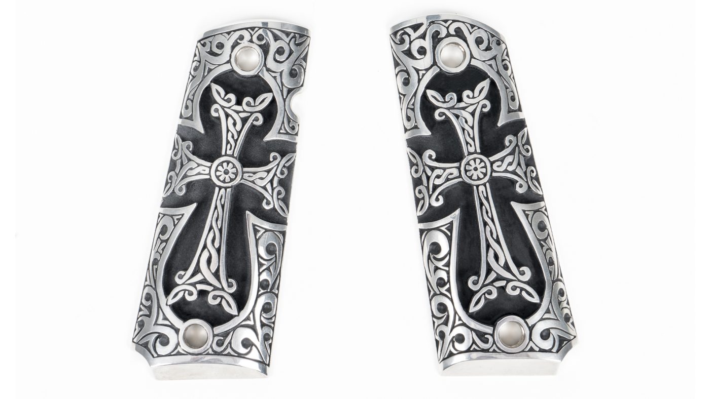 Outshine Designs 1911 Sterling Silver Cross Design Pistol Grip
