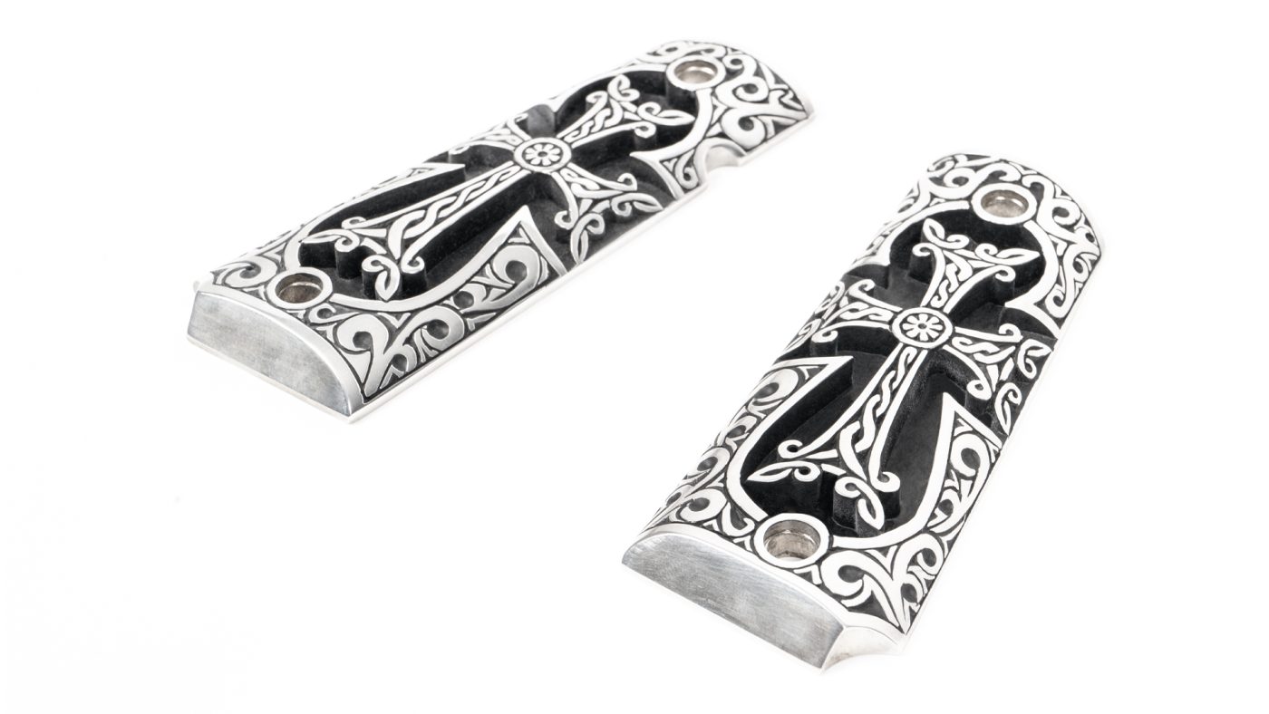 Outshine Designs 1911 Sterling Silver Cross Design Pistol Grip